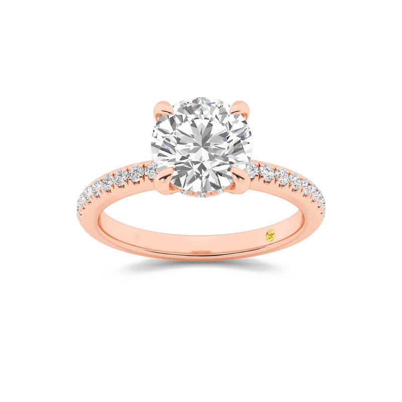 Aurelia Three Quarter Coverage Hidden Halo Round Lab Grown Diamond Engagement Ring | 10K Rose Gold 2 1/10 CT. TW.