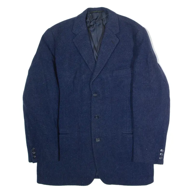 HARRIS TWEED Mens Blazer Jacket Blue Tweed Wool L