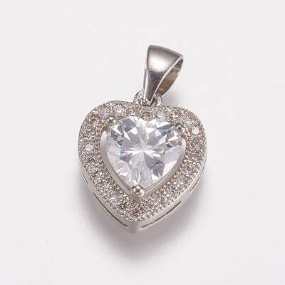 Brass Micro Pave Cubic Zirconia Charms