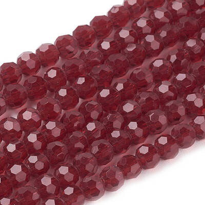 Faceted(32 Facets) Round Glass Beads Strands