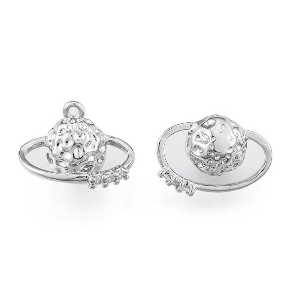 Brass Micro Pave Clear Cubic Zirconia Pendants