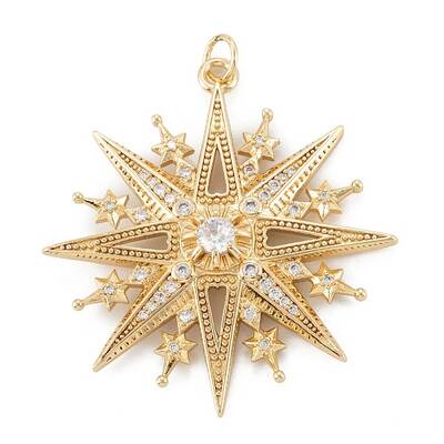 Brass Micro Pave Cubic Zirconia Pendant