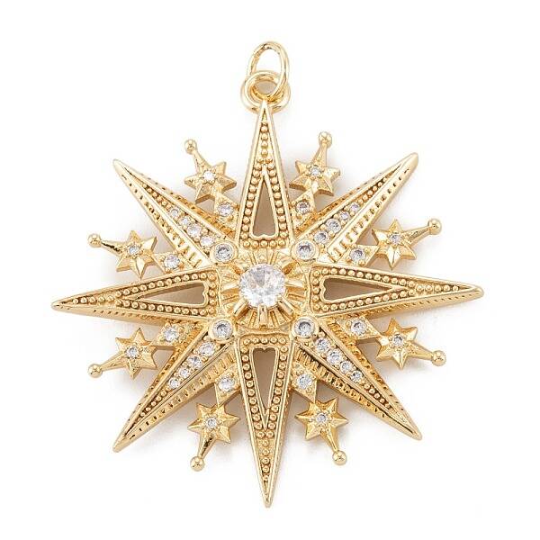Brass Micro Pave Cubic Zirconia Pendant