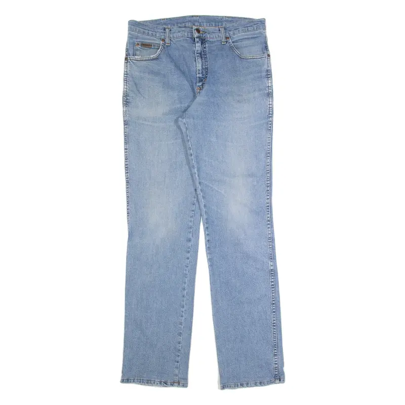 WRANGLER Texas Mens Jeans Blue Regular Straight Stone Wash W34 L36