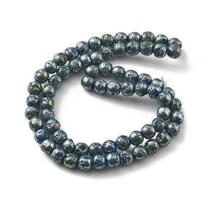 Electroplated Natural Lava Rock Beads Strands