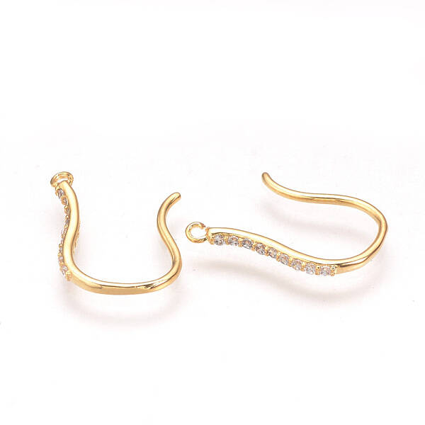 Brass Micro Pave Cubic Zirconia Earring Hooks