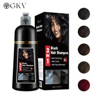 GKV 3 in 1 Hair Dye Shampoo - Various colors available,Herbal Ingredients Natural Shampoo, Natural Haircoloring, Plant Hairca...