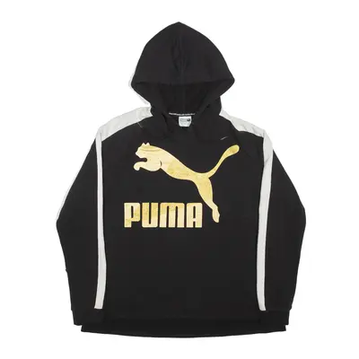 PUMA Hoodie Black Pullover Womens UK 14