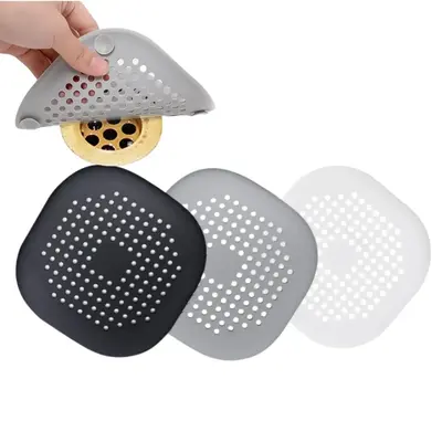 Silicone Drain Cover with Suction Cup, 2/3 Counts Durable Bathroom Hair Floor Drain Cover, Bathroom Gadgets for Shower Kitche...