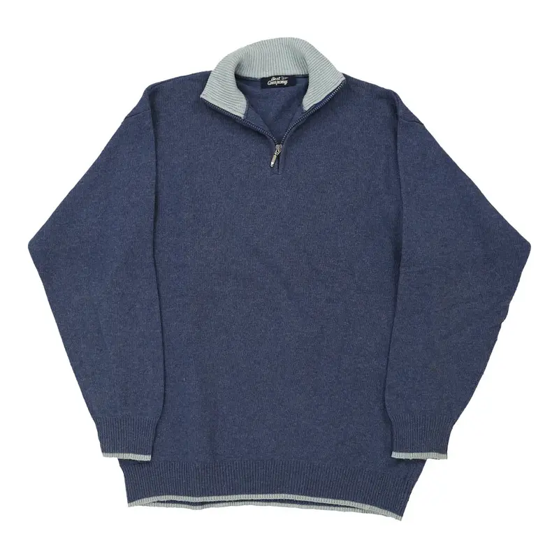 Best Company 1/4 Zip - 2XL Blue Wool Blend