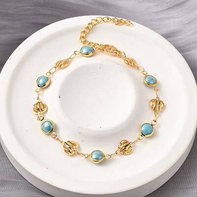 304 Stainless Steel Glass Link Bracelets for Women