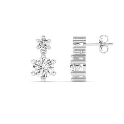 Duo Drop Lab Grown Diamond Earrings | 14K White Gold 2 3/8 ct. tw.
