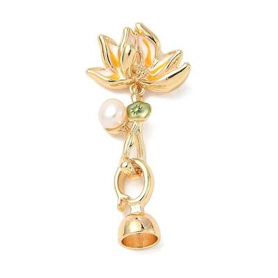 Brass Natural Pearl Enamel Fold Over Clasps