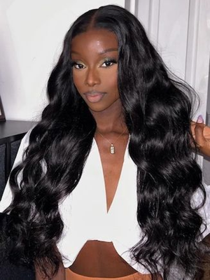 13x4 Lace Frontal Wig Long Body Wave 100% Human Virgin Hair Pre Plucked Natural Hair Line