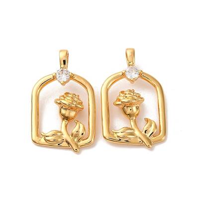 Brass Micro Pave Cubic Zirconia Pendants