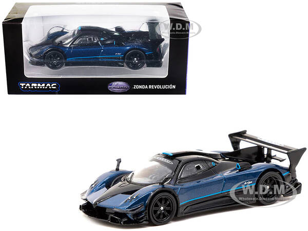Pagani Zonda Revolucion Blue Metallic and Black with Light Blue Stripes \