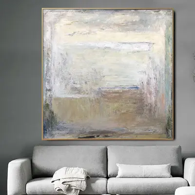 Original Expressionism Art Abstract Beige Paintings On Canvas Textured Creative Painting Modern Artwork Oil Painting Wall Art...