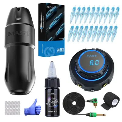 Dragonhawk Tattoo Kit Mast Tour Pro Rotary Tattoo Pen WJX Cartridges Needles Supply TZ360