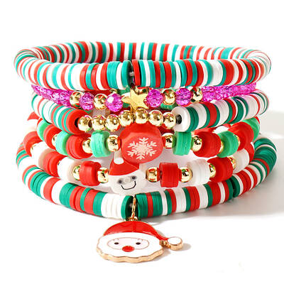 Pearl Clay Heishi Beaded Stretch Bracelets