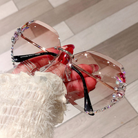 2025 New Women's Sunglasses with Diamond-Inlaid Design, UV Protection, Trendy Frame for Outdoor Sports, Cycling & Driving, Su...