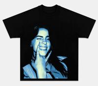 Vintage Billie Tee Eilish, Classic Shirt With A Bold Image Of Billie In Blue Tones Vintage 90s Unisex Cotton T-Shirt, Hiphop ...