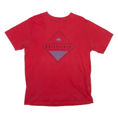 QUIKSILVER Mens T-Shirt Red L