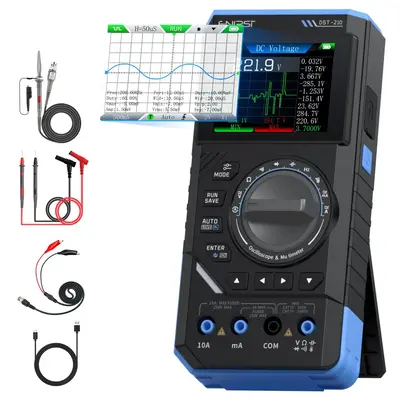 FNIRSI DST-210 and DST-201 3IN1 Digital Multimeter Oscilloscope Signal Source 19999 Counts 10MHz Multifunctional Portable Ele...