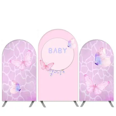 Aperturee Butterfly Theme Light Pink Baby Shower Arch Backdrop Kit | Diy Chiara Backdrop Cover | Wedding Arch Backdrop | Circ...