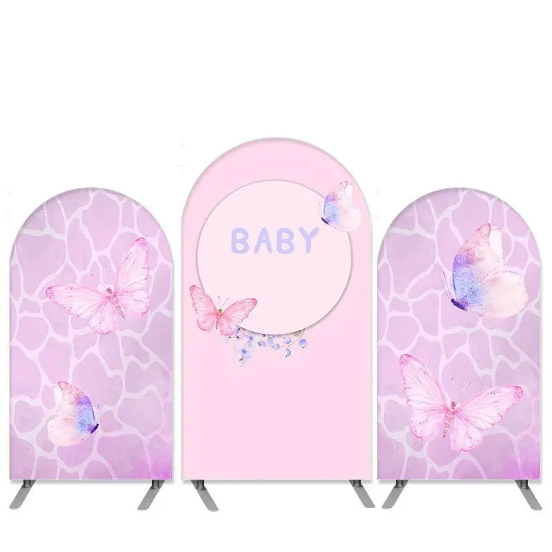 Aperturee Butterfly Theme Light Pink Baby Shower Arch Backdrop Kit | Diy Chiara Backdrop Cover | Wedding Arch Backdrop | Circ...