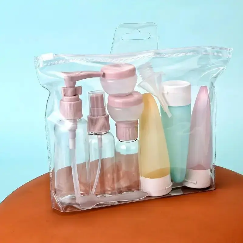 Portable Travel Bottle Set with Storage Bag, 11pcs/set Including 8 Refillable Empty Bottles & 3 Accessories, Leak Proof Mini ...