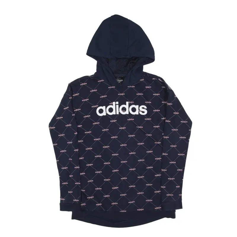 ADIDAS Hoodie Blue Pullover Womens XS