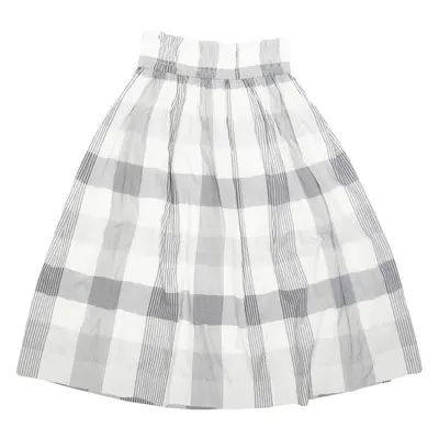 Womens A-Line Skirt White Midi Striped S