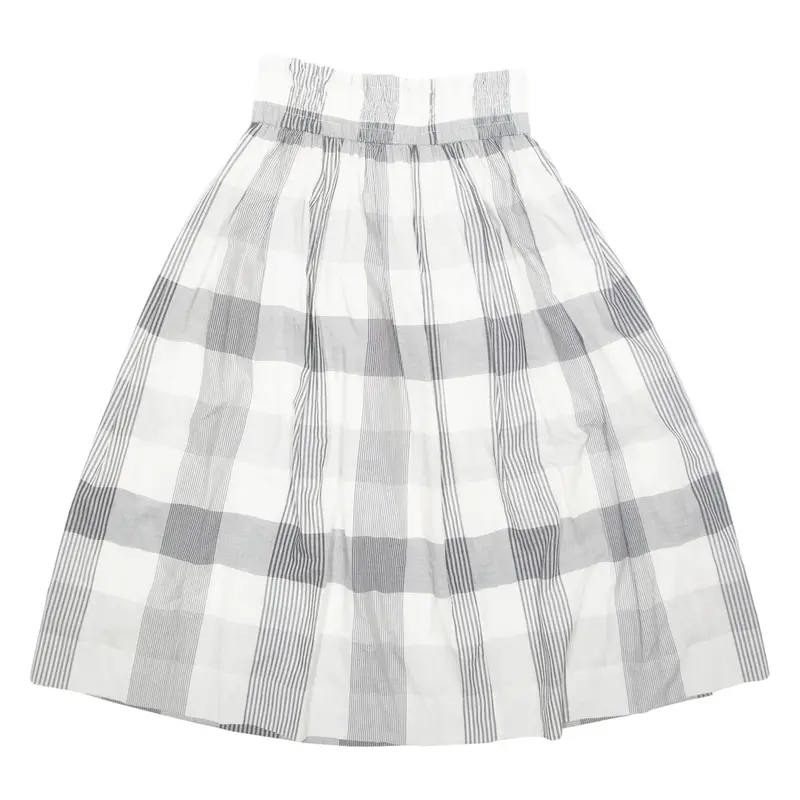 Womens A-Line Skirt White Midi Striped S