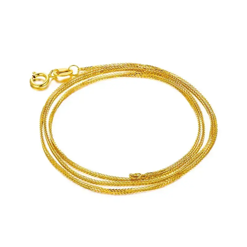 18K Gold Couple Chopin Chain Necklace 1mm
