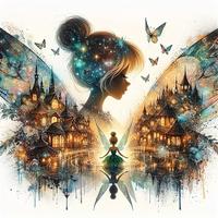 5D DIY Diamond Arts Colorful Painting Kit, Fairy Pattern Diamond Arts Colorful Painting without Frame, Handmade Craft Wall Ar...