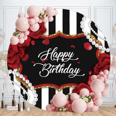 Aperturee Jungle Animals Round Glitter 1St Birthday Backdrop | Circle Backdrops For Birthday | Round Party Backdrop | Custom ...
