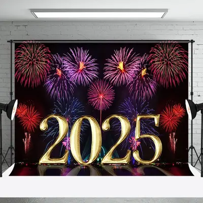 Aperturee 2025 Happy New Year Celebration Spectacle Holiday Backdrop - Aperturee