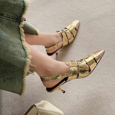 CHIKO Louise Square Toe Stiletto Slingback Shoes