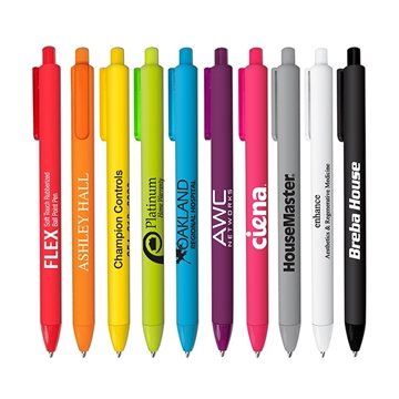 250 Custom Flex Soft Touch Rubberized Ball Point Pen - Lightweight