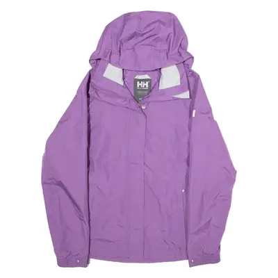 HELLY HANSEN Womens Rain Jacket Purple Hooded XS