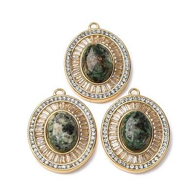 Natural African Turquoise(Jasper) Oval Pendants