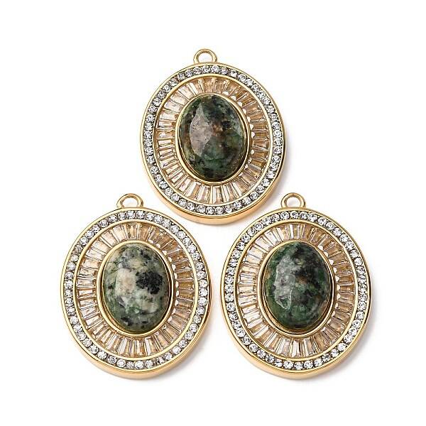 Natural African Turquoise(Jasper) Oval Pendants