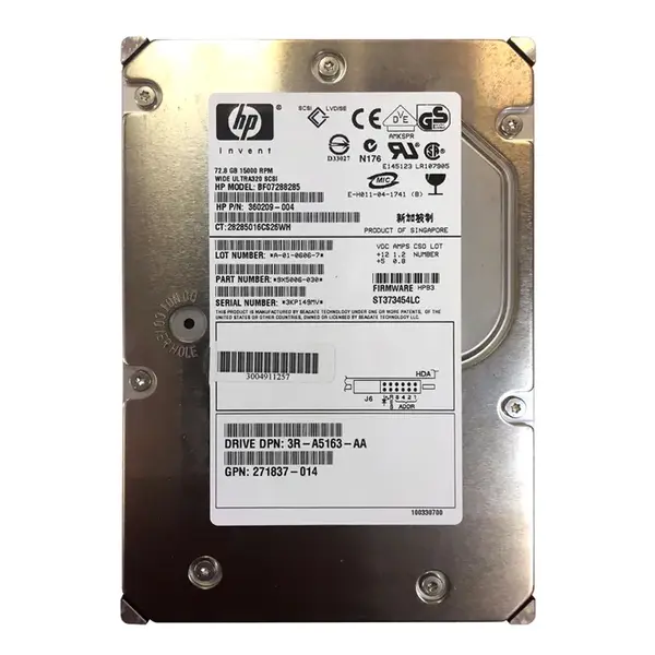 360209R-004 HP 72.8GB Ultra-320 SCSI 15000 3.5-inch Hard Drive