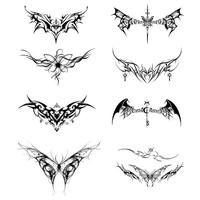 Butterfly & Heart Pattern Temporary Tattoo Sticker, 8 Sheets Waterproof Fake Tattoo Sticker, Body Art Decoration for Women & ...
