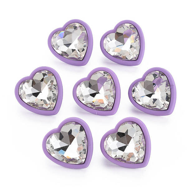 Crystal Rhinestone Heart Stud Earrings with 925 Sterling Silver Pins for Women