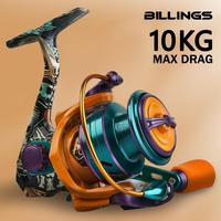 Billings Ha 1000-6000 Series Spinning Rod Reel5.2:1 Gear Ratio, 10kg/22lb Max Drag, Durablemetal Fishing Reel for Freshwater ...