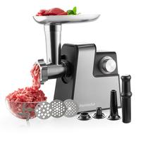 Electric Compact Stainless Steel Meat Grinder Mincer with 3 Plates, Blade, Machine Sausage Kubbe Maker Kitchen Utensils Black...