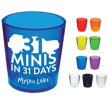 100 Custom 2 oz Shot - Plastic - FDA Compliant & BPA Free