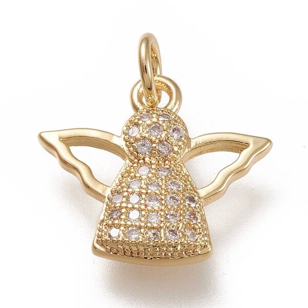 Brass Micro Pave Clear Cubic  Zirconia Pendants