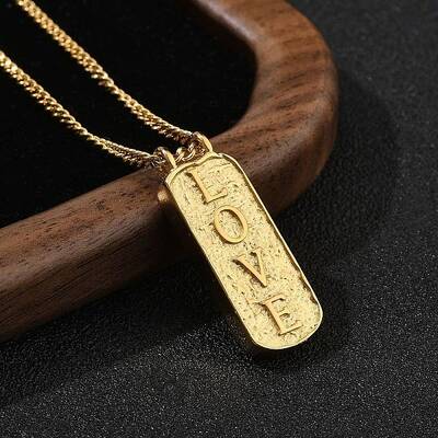304 Stainless Steel Rectangle Number Pendant Necklaces